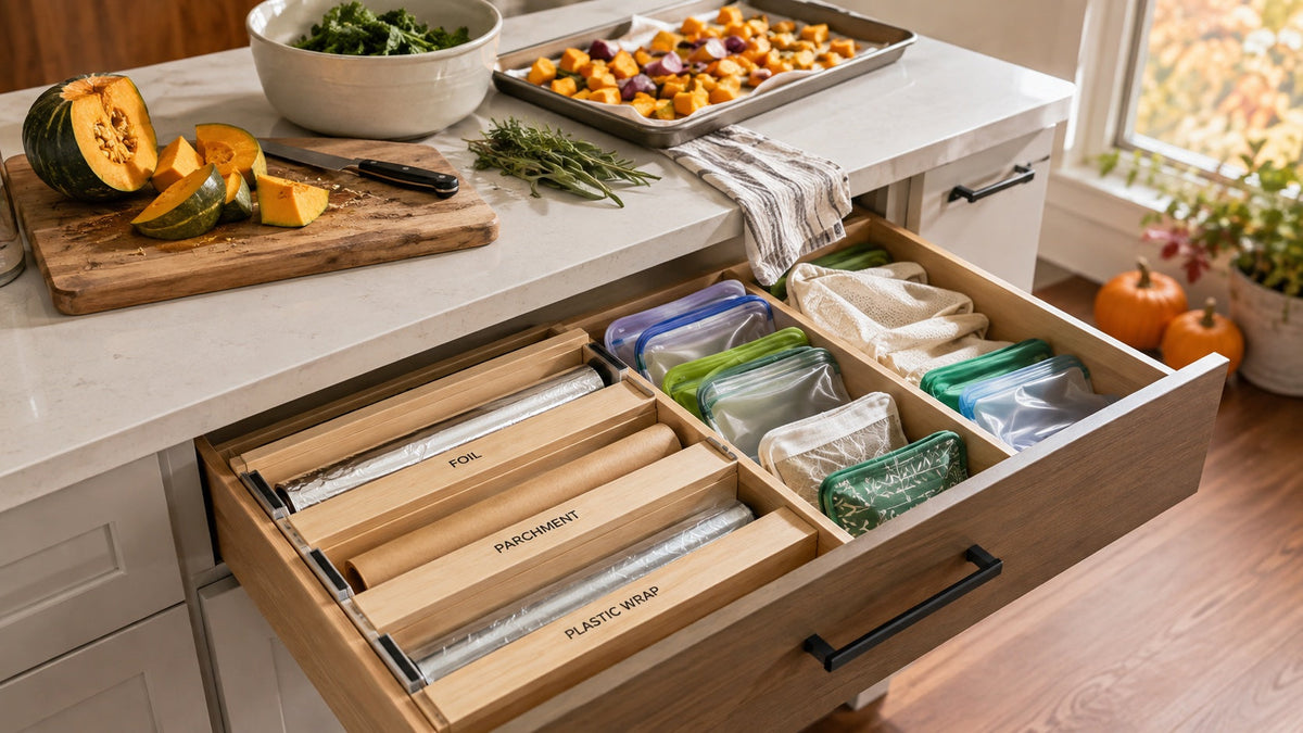 Organize Food Wraps and Bags for Faster Fall Lunch Packing