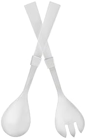 Mud Pie 10 1/4" Acrylic Salad Servers, Silver