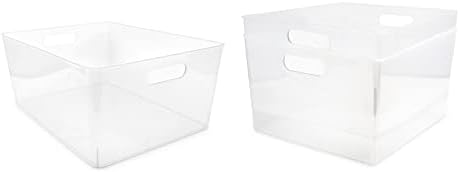 Isaac Jacobs 3-Pack XL Clear Storage Bins (12” L x 11.1” W x 7” H)