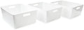 Isaac Jacobs 3-Pack XL White Storage Bin Set (13.9" x 10.6" x 5.75")