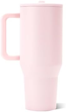 HydroJug Traveler 40oz, Insulated Tumbler with Handle & Straw, Pink