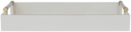 Creative Co-Op Wood Lacquered Serving Tray with Acrylic and Metal