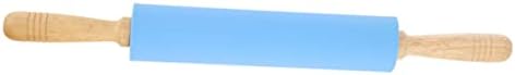 Silicone Rolling Pin with Wood Handles 10 Inch for Dumplings