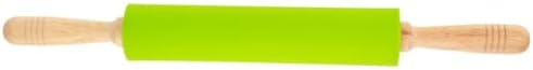 Silicone Dough Rolling Pin Non Stick Roller with Wood Handles