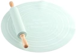 Rolling Pin Dough Mat Set,2 Pcs/Set Wood Rolling Pin Silicone Pastry