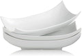 Gomakren 12 Inch White Porcelain Serving Platter Dishes Set of 3 Deep Bowl
