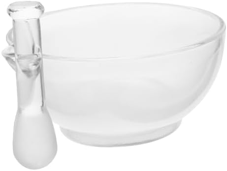 Glass Pestle and Bowl Set with Non Slip Base for Laboratory