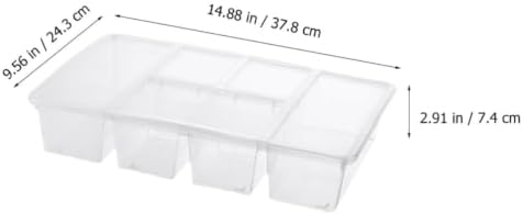 Divided Fridge Food Storage Container Box with Lid, PP Organizer Bin