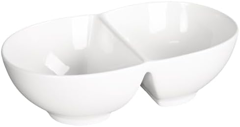Creative Home Chip and Dip Bowl Set, Ceramic Divider Bowl, Plate