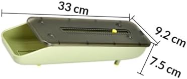 Green Refrigerator Egg Tray with Drawer, Stackable Plastic Organizer