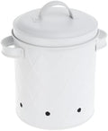 Vintage Galvanized Iron Garlic Pot Canister for Kitchen Storage