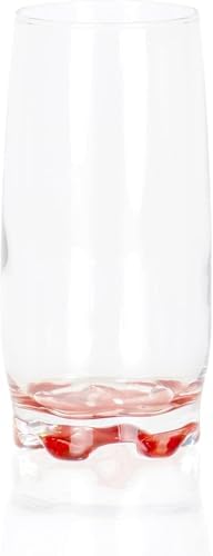 Vibrant Splash Water, Beverage Highball Glasses, 13.25 Ounce - Set of