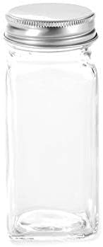 4oz, BEST VALUE 14 Glass Spice Jars includes pre-printed 113 CLEAR PVC