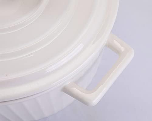 WHJY White Colorful Ceramic Casserole Dish with Lid,1 Quart Ceramic