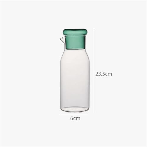 Glass Water Pitcher with Colored Lid for Home Use Water Jug(Clear)