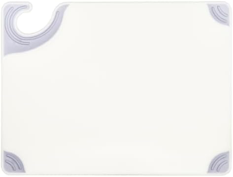 San Jamar Saf-T-Grip Cutting Board With Molded-In Ruler, Plastic