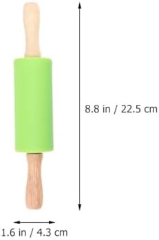 4pcs Silicone Wood Rolling Pin Dough Roller for Home Baking