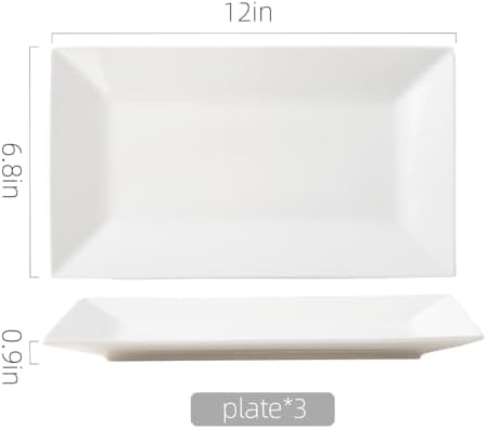 Porlien 12-inch White Porcelain Serving Platters for Party, Wedding