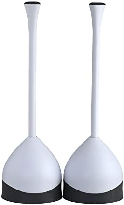Clorox Toilet Plunger with Hideaway Caddy, Set of 2, White