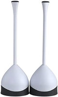 Clorox Toilet Plunger with Hideaway Caddy, Set of 2, White