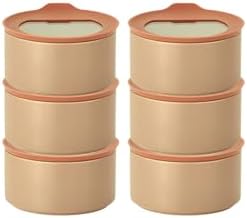 6 Set FIKA One Kitchen Ceramic Round Food Container Set with Glass