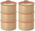 6 Set FIKA One Kitchen Ceramic Round Food Container Set with Glass