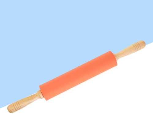 Inch Silicone Rolling Pin with Wood Handles Non Stick Dough Roller