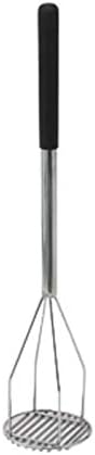 Winco 5" x 24 1/2" Black Plastic Potato Masher, Round with Handle