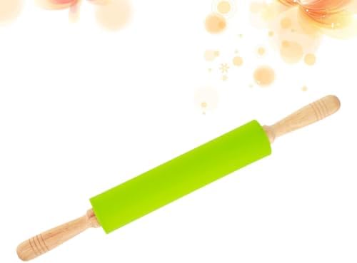 10 Inch Rolling Pin Wood Handle Silicone Non-stick Dough Roller