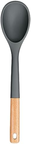 Badiano Large Silicone Cooking Spoons, Nonstick Solid Wooden