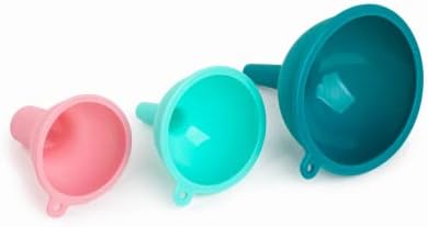 Core Home 16850-TV Kitchen Funnel Set, Silicone, 3-Pc, Assorted Colors