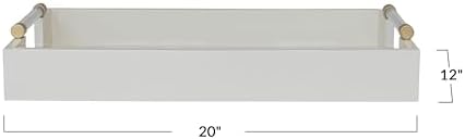 Creative Co-Op Wood Lacquered Serving Tray with Acrylic and Metal