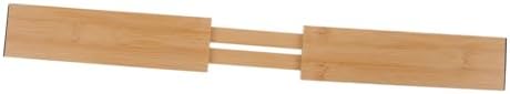 PRETYZOOM Bamboo Retractable Drawer Dividers Adjustable Organizer for