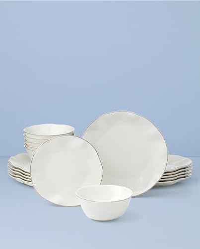 Lenox Blue Bay White Porcelain 18-Piece Dinnerware Set for 6