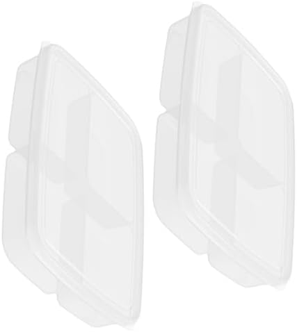 Mikinona Divided Bin with Lids 2pcs Plastic Fridge Food Box Xmas