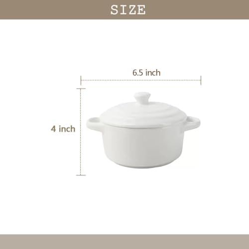 Pumpkin Bowl Set with Lid and Handle, Set of 4 Ceramic Ramekins for