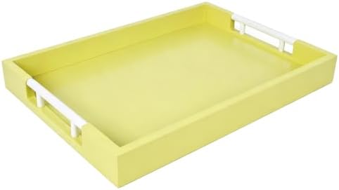 17"x12" Rectangle Wood Decorative Tray - Serving Ottoman Tray for