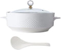 Soup Tureen with Glass Lid and Spoon Ceramic Covered Tureen for Soup
