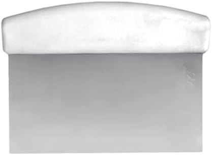 TrueCraftware- 6" x 4" Dough Scraper Stainless Steel with White Handle