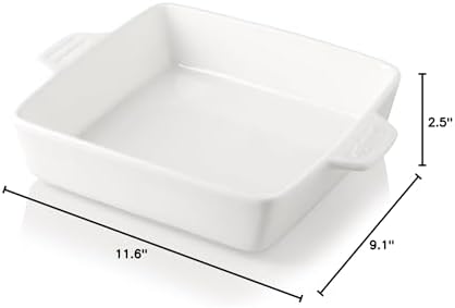 Sweejar Ceramic Baking Dish, 9 x 9 Cake Baking Pan for Brownie
