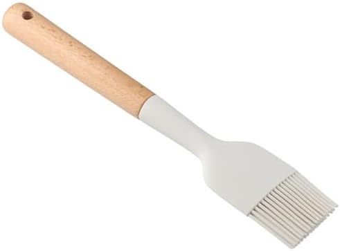 2Pcs Silicone Oil Brush with Wooden Handle,Durable Basting Brush