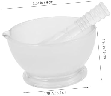 Glass Pestle and Bowl Set with Non Slip Base 75ml