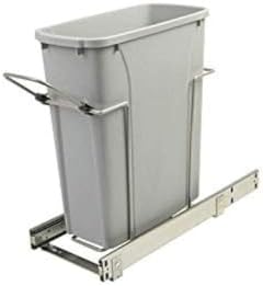 Knape & Vogt Pull-Out Trash Can, 20 Qt, Platinum