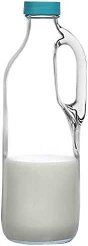 2 Pc 47oz Clear Glass Pitchers with Handles and Lids - Airtight