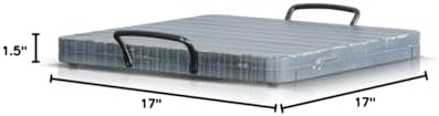 Pemberly Row Solid Wood Ottoman Tray, Ocean Blue Finish, Rectangular