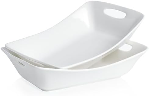 Kanwone Large Serving Bowls with Handles, White Serving Dishes For