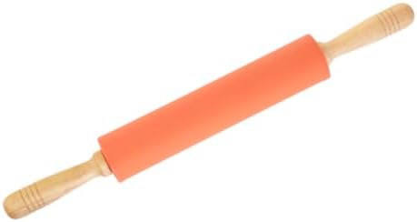 Inch Silicone Rolling Pin with Wood Handles Non Stick Dough Roller