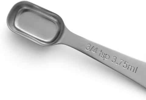 Stainless Steel Measuring Cups and Spoons Set, 13-Piece Metal Measuring Set with Engraved US & Metric Measurements, 7 Cups & 6 Spoons for Baking, Cooking & Meal Prep