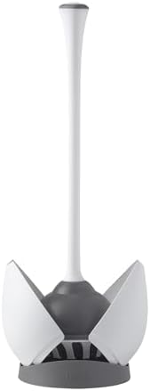 Clorox Toilet Plunger with Hideaway Caddy, Set of 2, White
