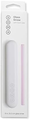 SOMA Reusable Glass Drinking Straw with Protective Silicone Travel